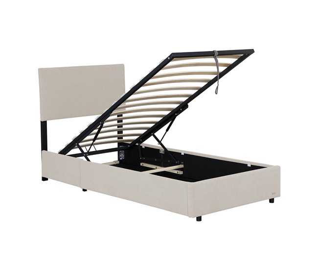 Cama tapizada Juva con somier abatible 