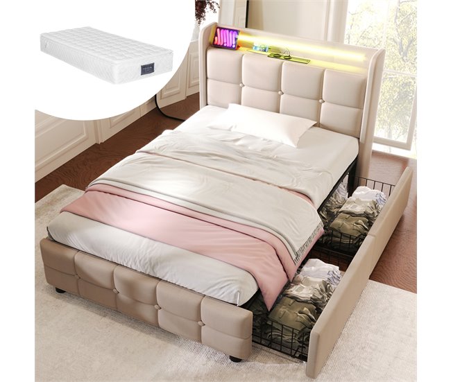 Camas individuales 94x220 Beige