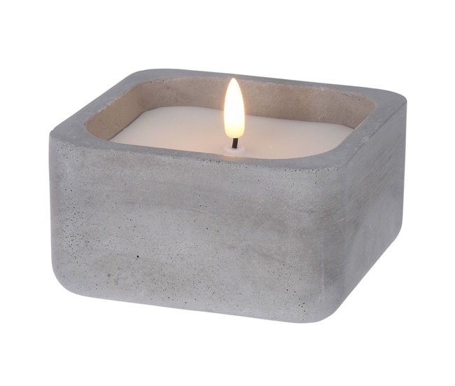 WELL HOME - Pack 6 Velas LED cuadrada Gris