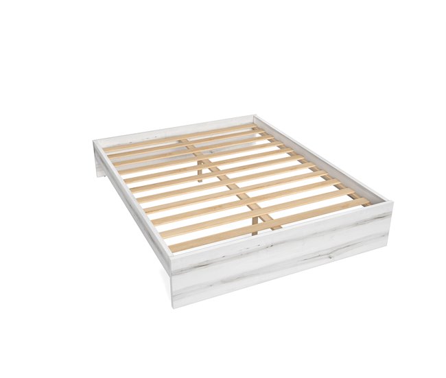 Cama BARI 150x190cm con somier incluido Blanco