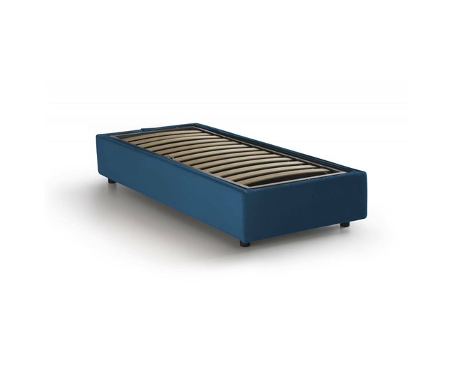 Cama individual en tela Azul Marino