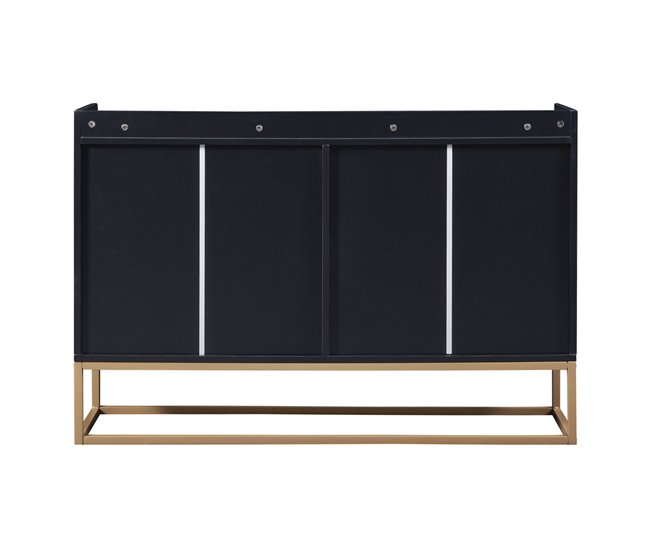 Aparador, 4 puertas, mueble comedor, comedor, sala, cocina 120 Negro