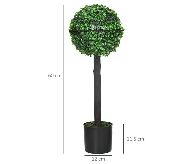 Planta Artificial PEVA, PE, Cemento, PP HOMCOM Verde