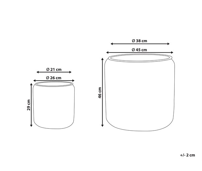 Beliani Conjunto de 2 macetas BRODIEA Negro