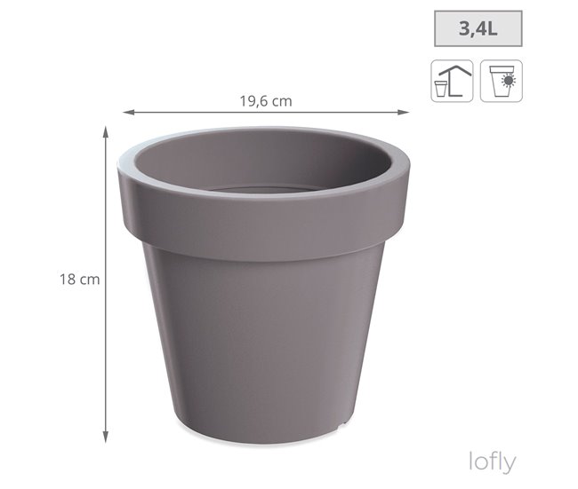 Maceta De Plastico Lofly Gris