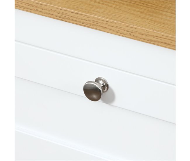 Aparador de Cocina MDF, Vidrio Templado HOMCOM 120 Blanco