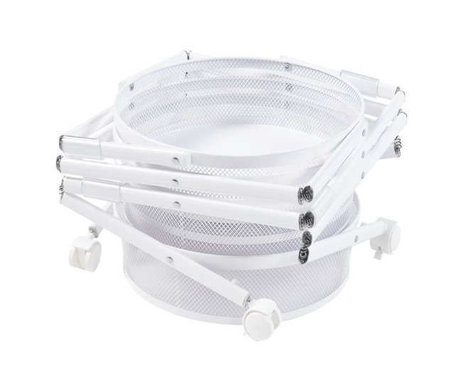 [en.casa] Carrito de cocina Sørreisa plegable con 4 cestas Blanco