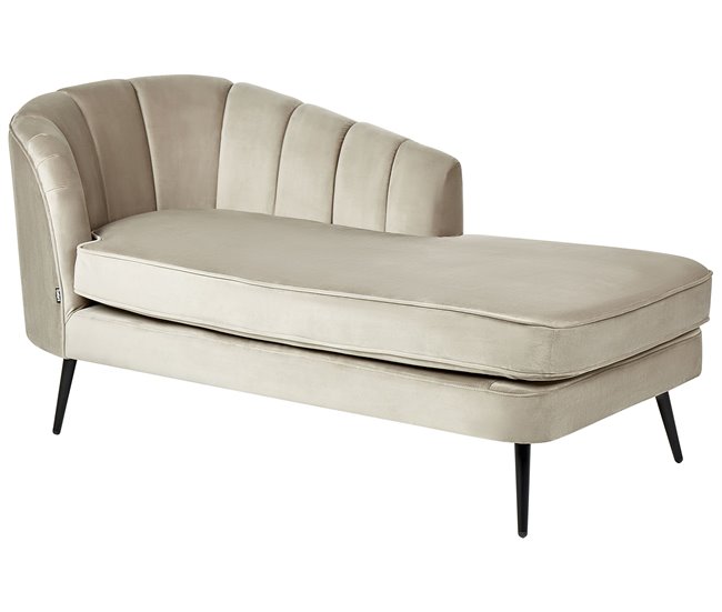 Beliani Chaise longue izquierdo Terciopelo ALLIER Beige