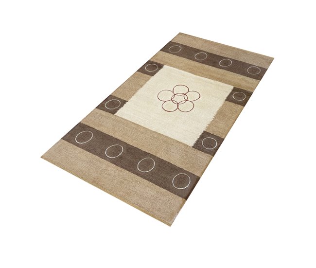 Acomoda Textil – Alfombra 100% Algodón con Flecos. Madera