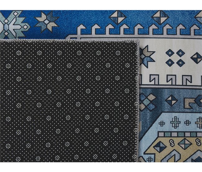Beliani Alfombra de pelo corto PARVAKADLI 70x200 Azul