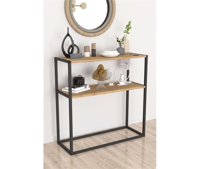 Consola De Metal Con Soporte Crema