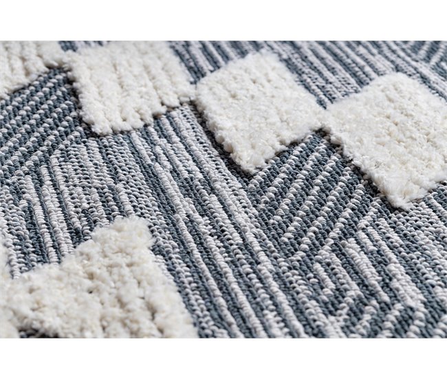 Alfombra SEVILLA Z250A diamantes Franjas Bereber marroquí 140x190 Gris Azul