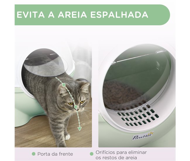 Arenero para Gatos PP, PC PawHut Verde