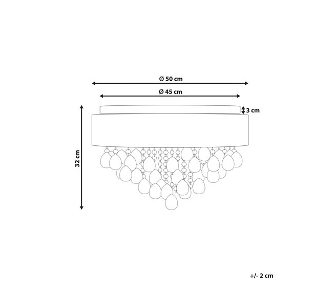Beliani Lámpara colgante CEDEIRA Plateado