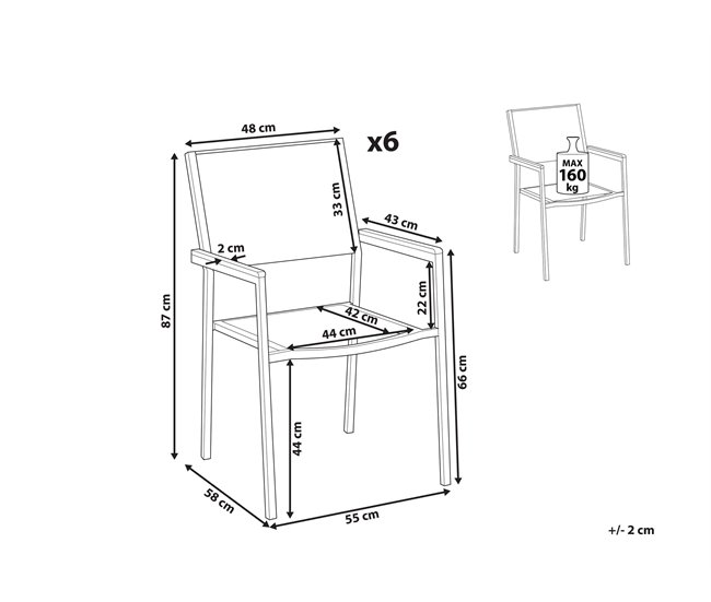 Beliani Silla de comedor GROSSETO Negro