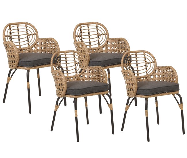 Beliani Silla de jardín PRATELLO Grafito