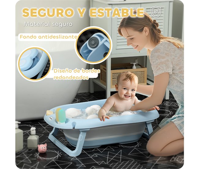 Bañera para Bebés PP, TPE AIYAPLAY Azul