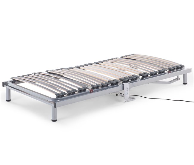 Beliani Conjunto de 2 somieres articulados eléctricos Acero COMFORT Plateado