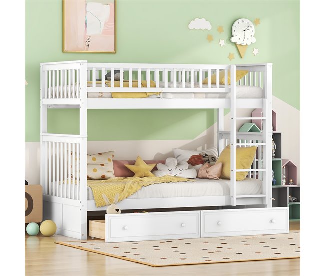 Camas literas 205x95 Blanco