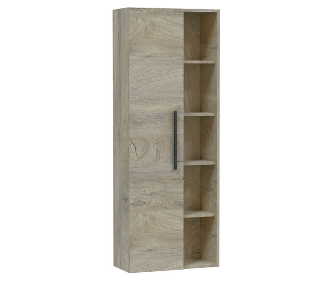 Armario baño Alise 1 puerta 5 huecos, Alaska, 135 cm Madera