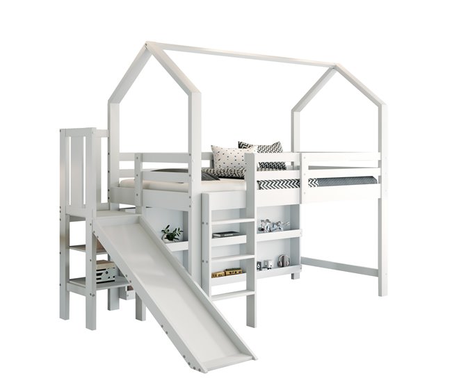 Cama alta para niños Blanco
