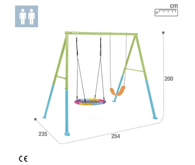 Columpio infantil con nido INTEX Azul/ Verde