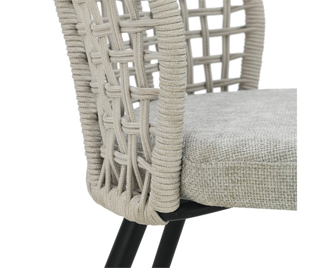 Silla tapizada en tela gris SUKI Gris