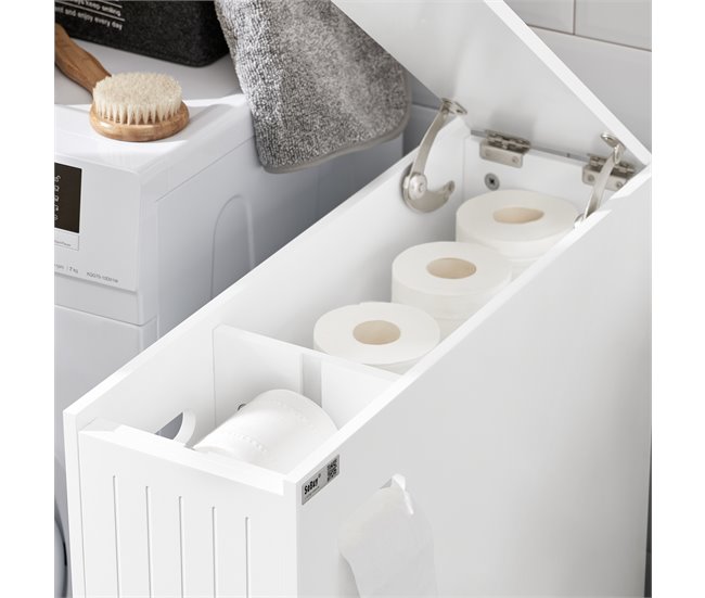 Estantería Estrecha para Nichos para Baño BZR111-W SoBuy Blanco