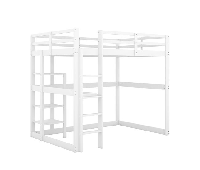 Cama alta para niños 150x206 Blanco