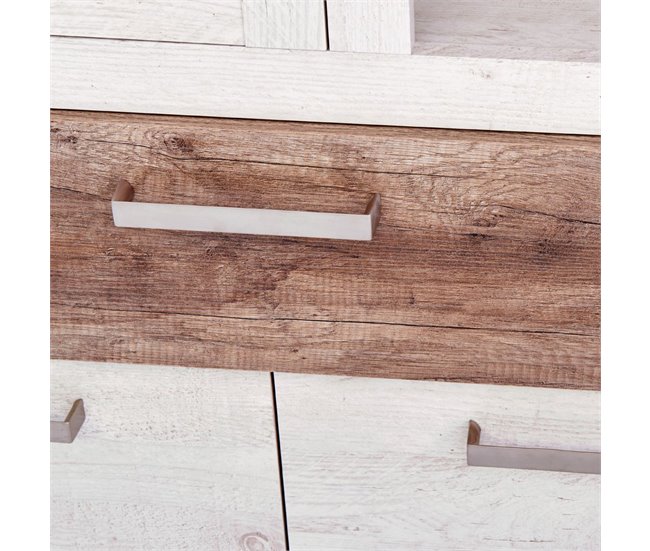 Vitrina baja 3 puertas VERONA  Blanco/ Madera