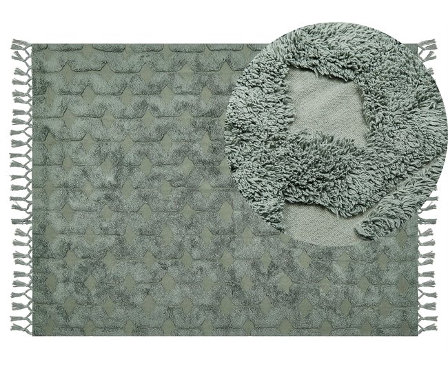 Beliani Alfombra de pelo corto KARS 140x200 Verde