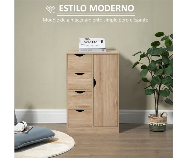 Armario de Salón Melamina de Madera HOMCOM 54 Marron