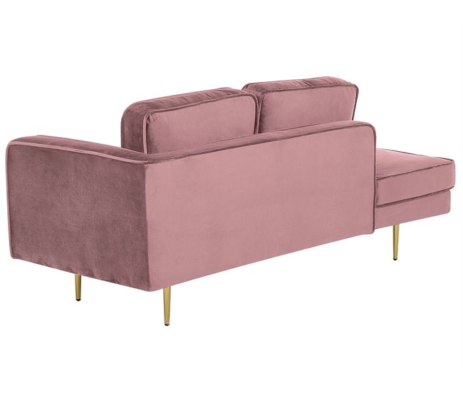 Beliani Chaise longue derecho Terciopelo MIRAMAS Azul Marino