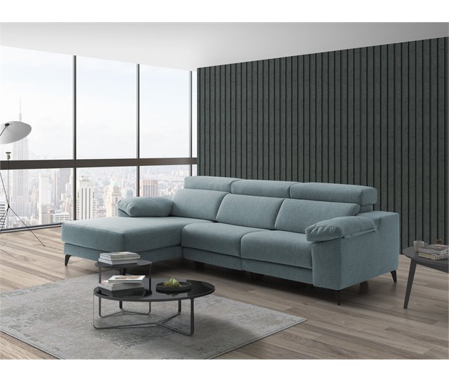 Chaise longue 4 plazas relax eléctrico AMIL izquierda azul Azul