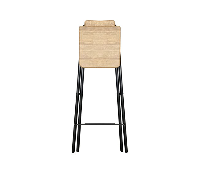 Acomoda Textil – Taburete de Bar Plegable. (4 Unidades) Negro/ Madera