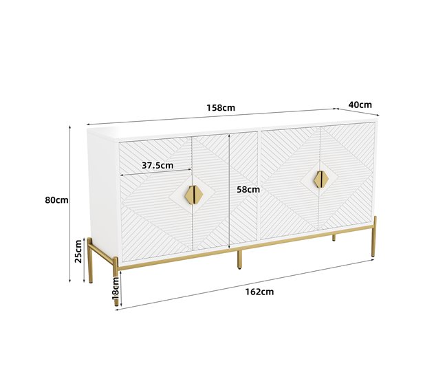 Aparador con 4 puertas 162 Blanco