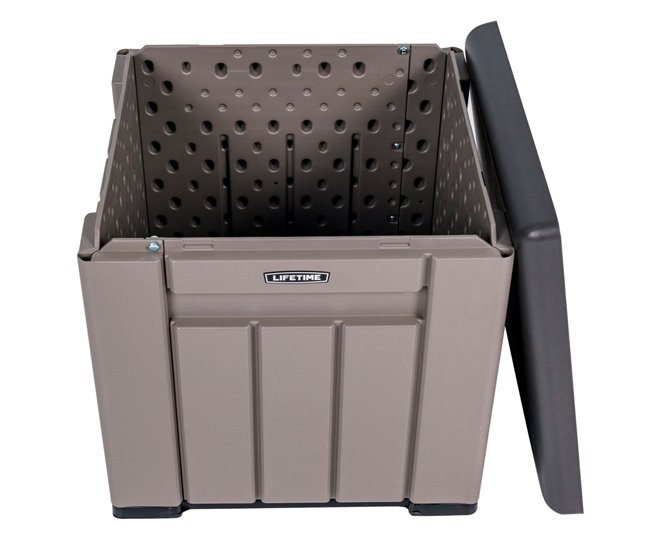Baúl exterior ultrarresistente c/tapa desmontable Lifetime Gris