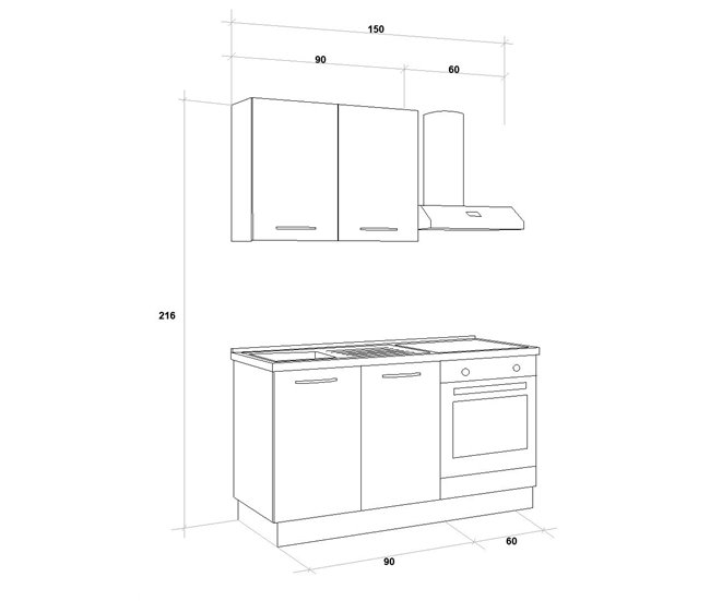 Cocina GILDA 2.0 Izquierda Blanco/ Gris