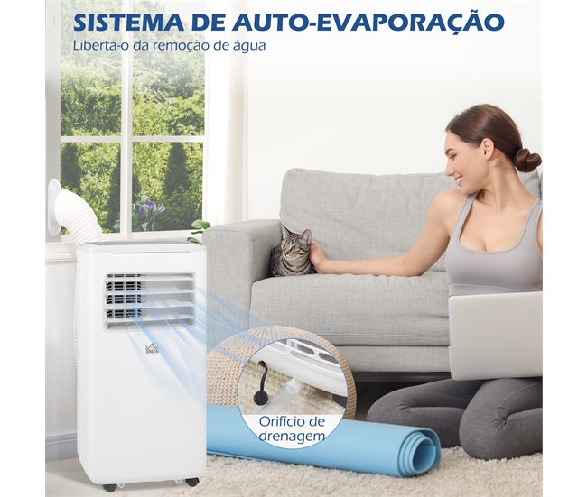Aire Acondicionado Portátil ABS, Cobre, Aluminio HOMCOM Blanco
