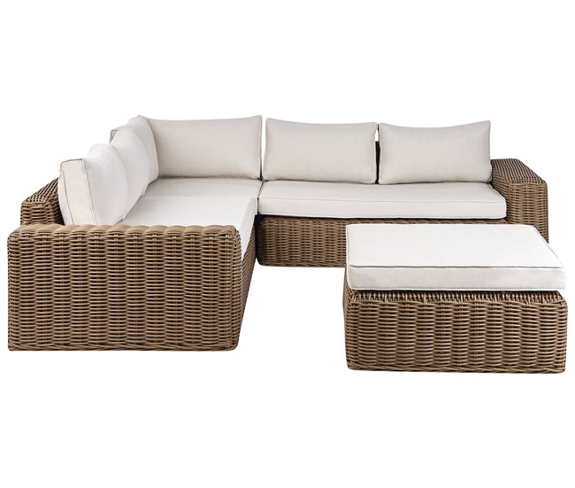 Beliani Conjunto longue PALERMO Marron Claro