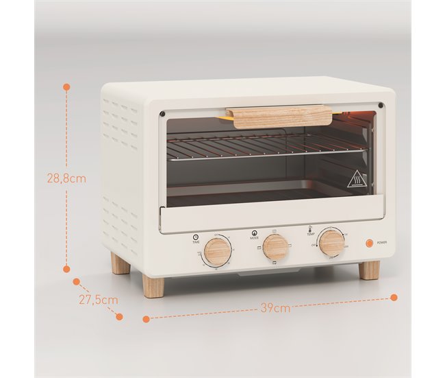 Horno Eléctrico Sobremesa Acero Inoxidable HOMCOM, hogar - cocina Crudo