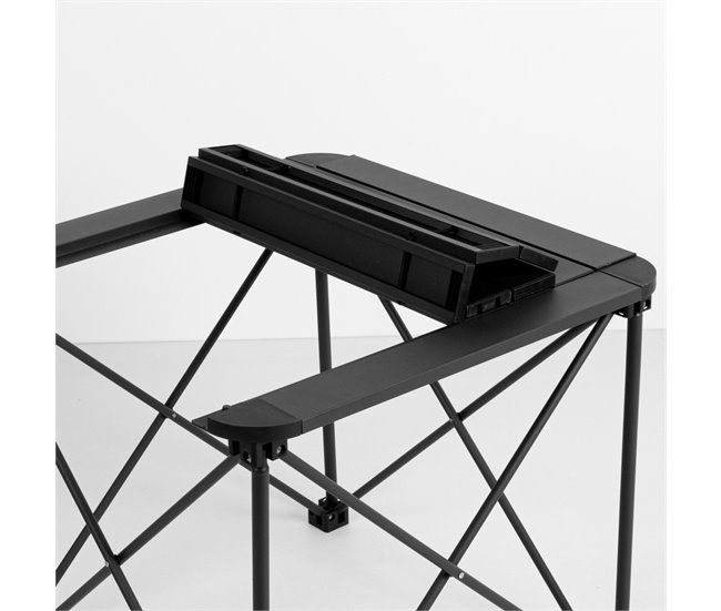 Aktive Mesa plegable camping antivuelco y desmontable c/bolsa Negro