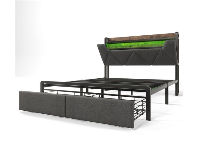 Camas de matrimonio 141x217 Gris