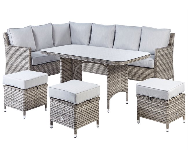 Beliani Conjunto longue LACONA Gris Oscuro