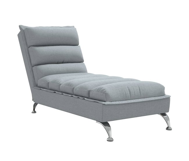 Chaise longue chaise longue para interior con cojines Gris