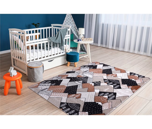 Alfombra FUN Tops para niños montañas picos 180x270 Multicolor