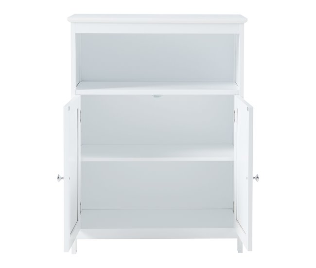 Mueble de baño Karlsøy con 2 puertas MDF ratán Blanco