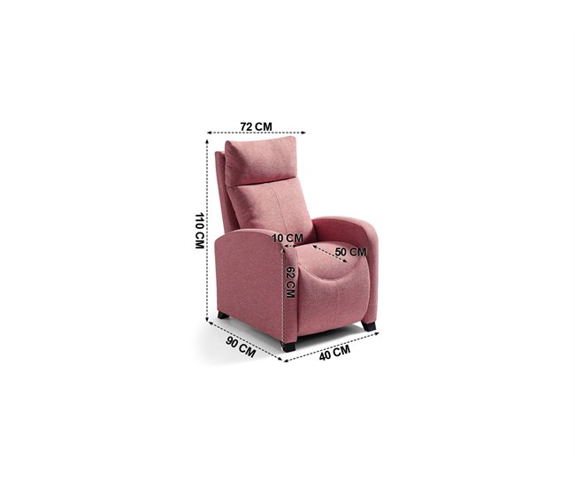 Sillón relax MILU manual color rosa Rosa