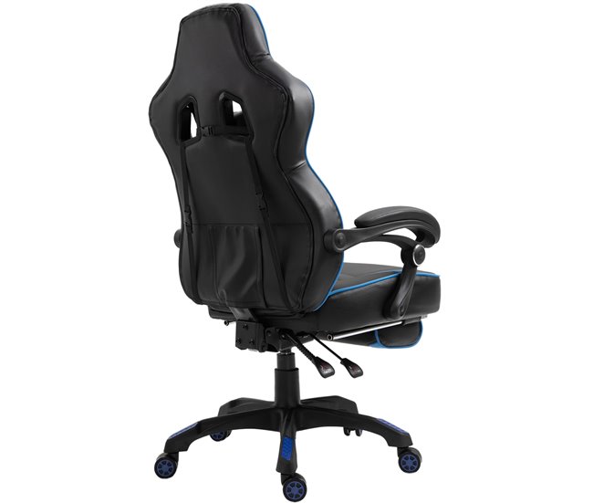 Silla Gaming Tilos En Simil Cuero Azul/ Negro