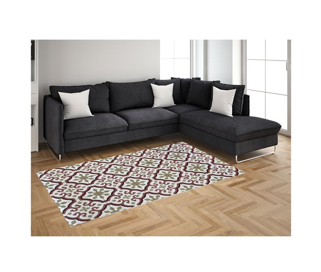 Acomoda Textil – Alfombra Vinílica Hidráulica para Hogar. 120x180 Beige
